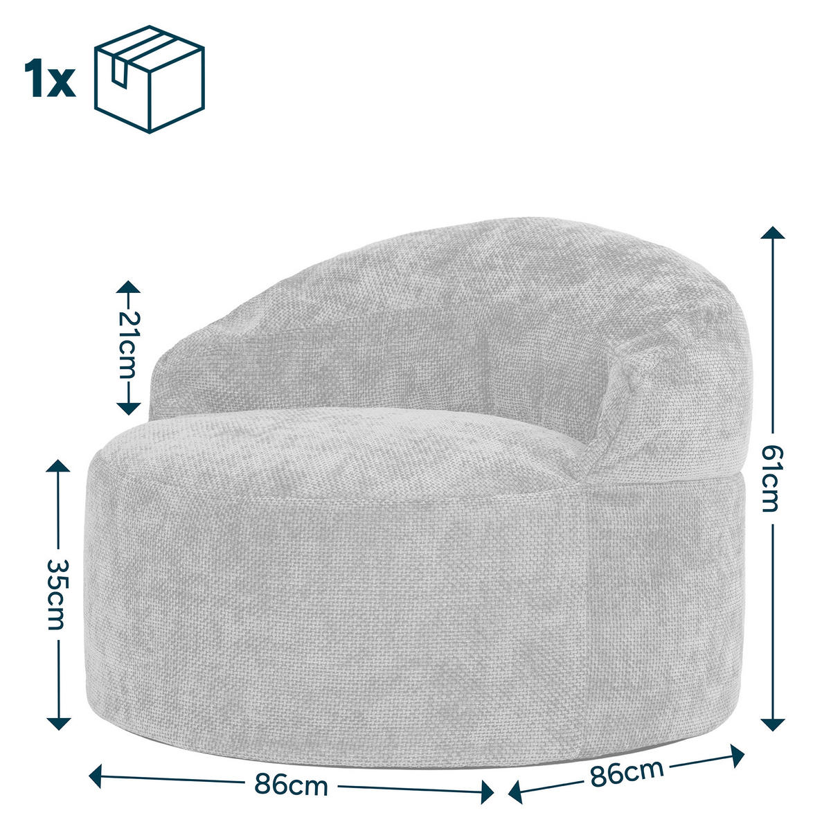 SITZSACK aus Chenille Orb - Bordeaux, Textil (86/61/86cm) - icon