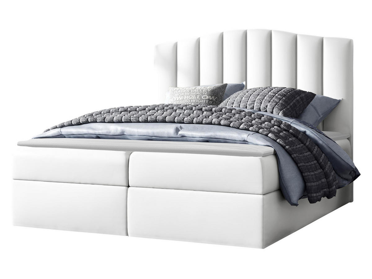 BOXBETT Lindos - Weiß, Holz (140/200cm) - MIRJAN24