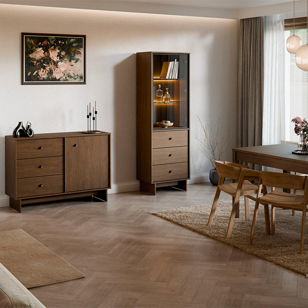 SIDEBOARD Tmavé dřevo - hnědá, kompozitní dřevo (118.2/83.8/40cm) - Petits-meubles