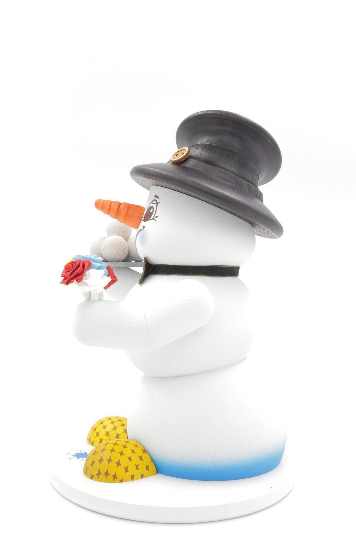 RAUCHFIGUR Schneemann Weiß GenTeelichtereman 19 cm - Multicolor, Holz (15/19/0.1cm)