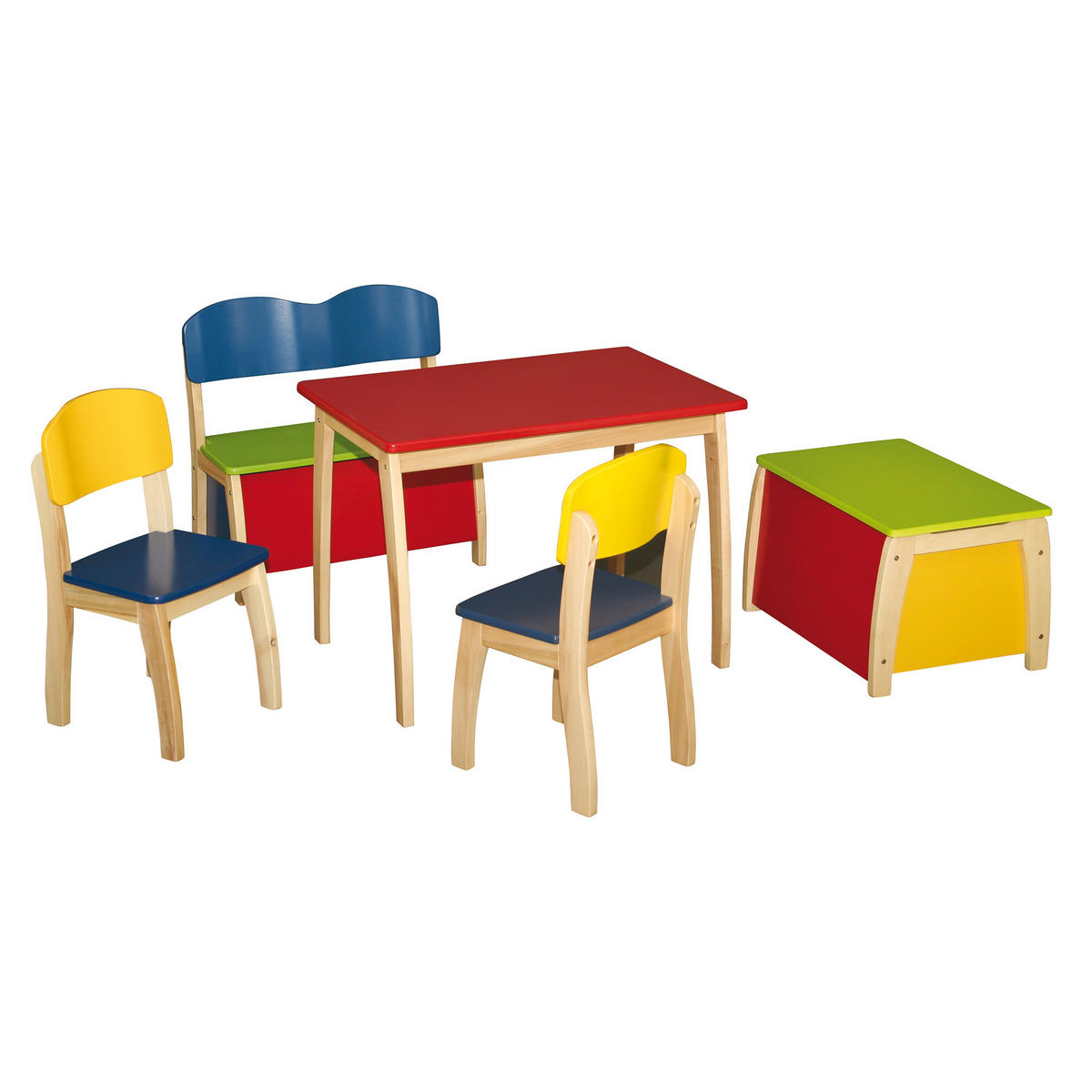 KINDERTISCH - Rot/Naturfarben, Holzwerkstoff (76/56/52cm) - Roba