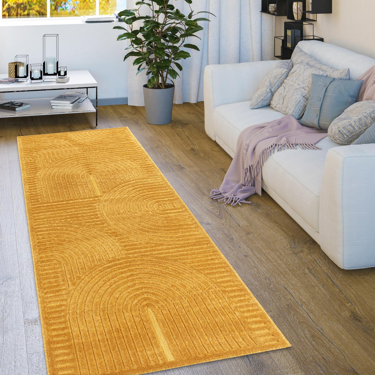 OUTDOORTEPPICH 80/250 cm Livorno 674 - Gelb, Kunststoff (80/250cm) - Paco Home