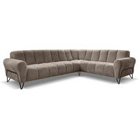 ECKSOFA Volare ohne Schlaffunktion braun links - Schwarz/Braun, Textil/Metall (295/235cm) - Beautysofa