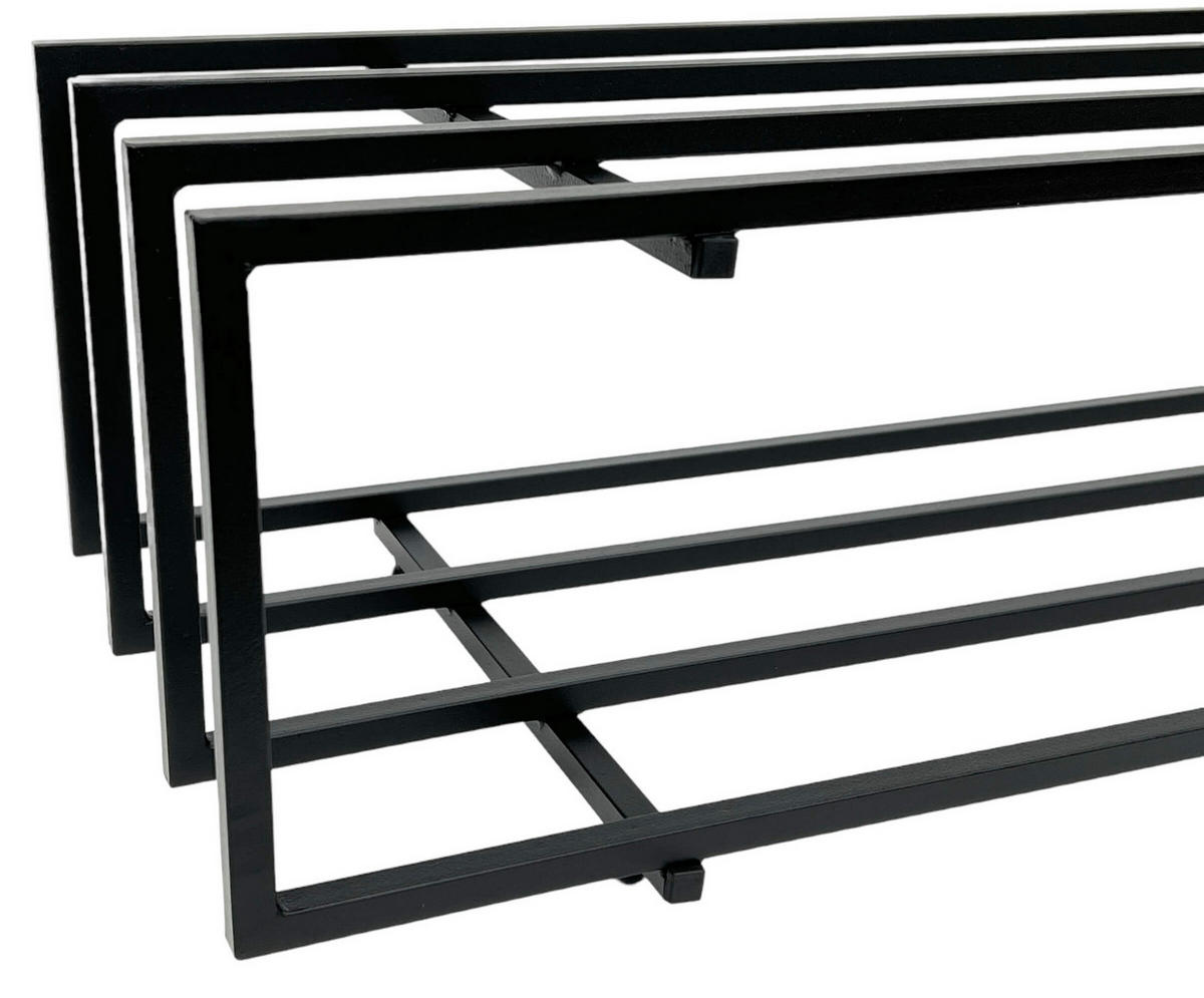 SCHUHREGAL Metall Schwarz 2 Ebenen - Schwarz, Metall (93/23/31cm) - DanDiBo