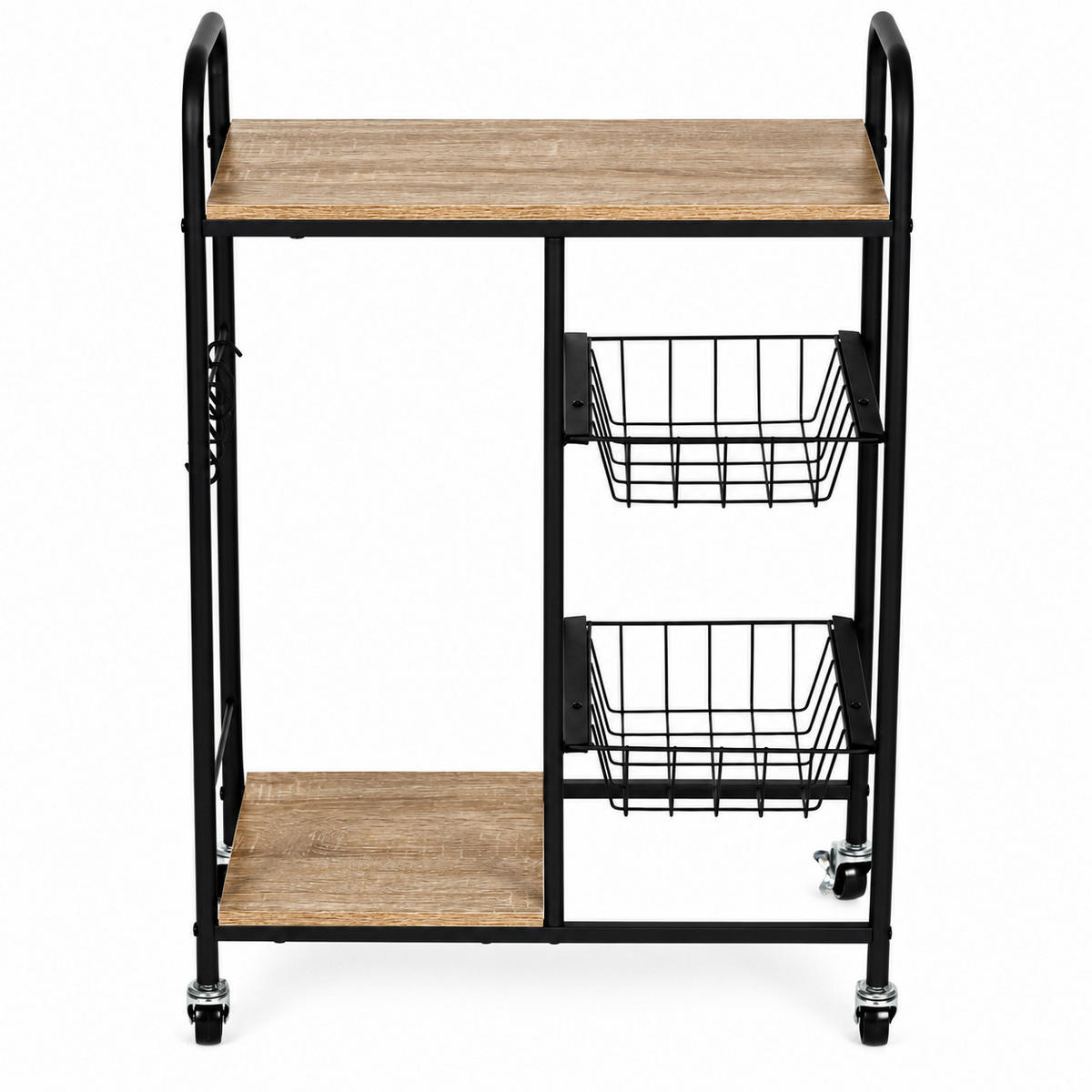 KÜCHENWAGEN TAVO Eichenoptik Schwarz - Schwarz/Braun, Holzwerkstoff/Metall (56.5/86.5/30cm) - Mat-Haus