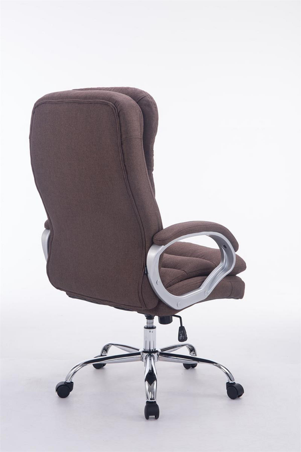CHEFSESSEL Stoff braun - Chromfarben/Braun, Textil/Metall (68/116/77cm) - CLP