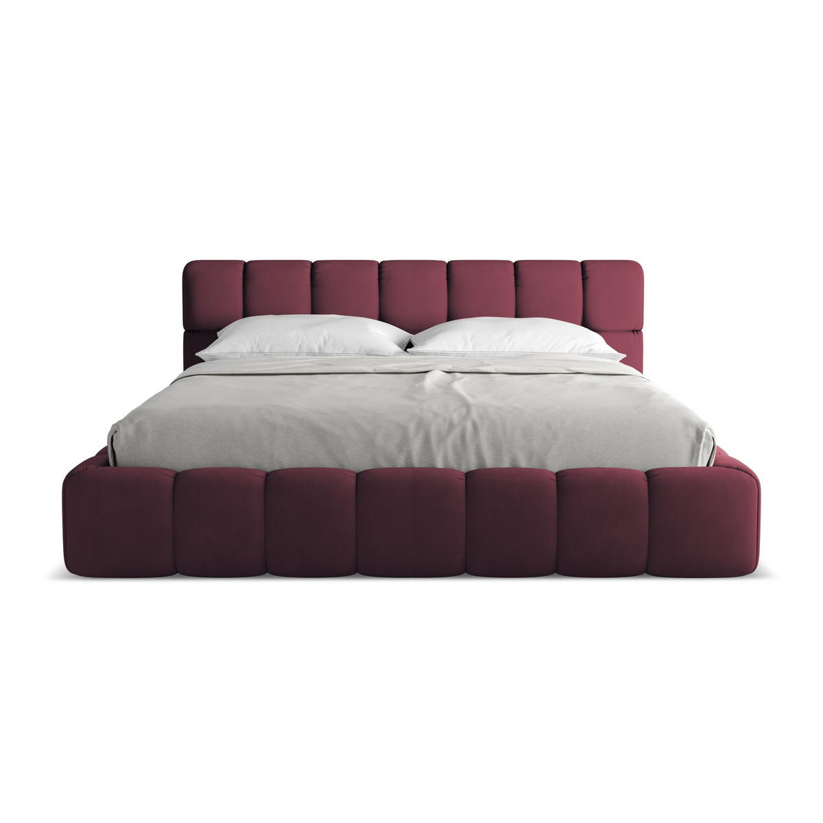 POLSTERBETT mit Bettkasten und Lattenrost 200x228 Rot - Rot/Weinrot, Kunststoff/Textil (180/200cm) - LaMiaSofa