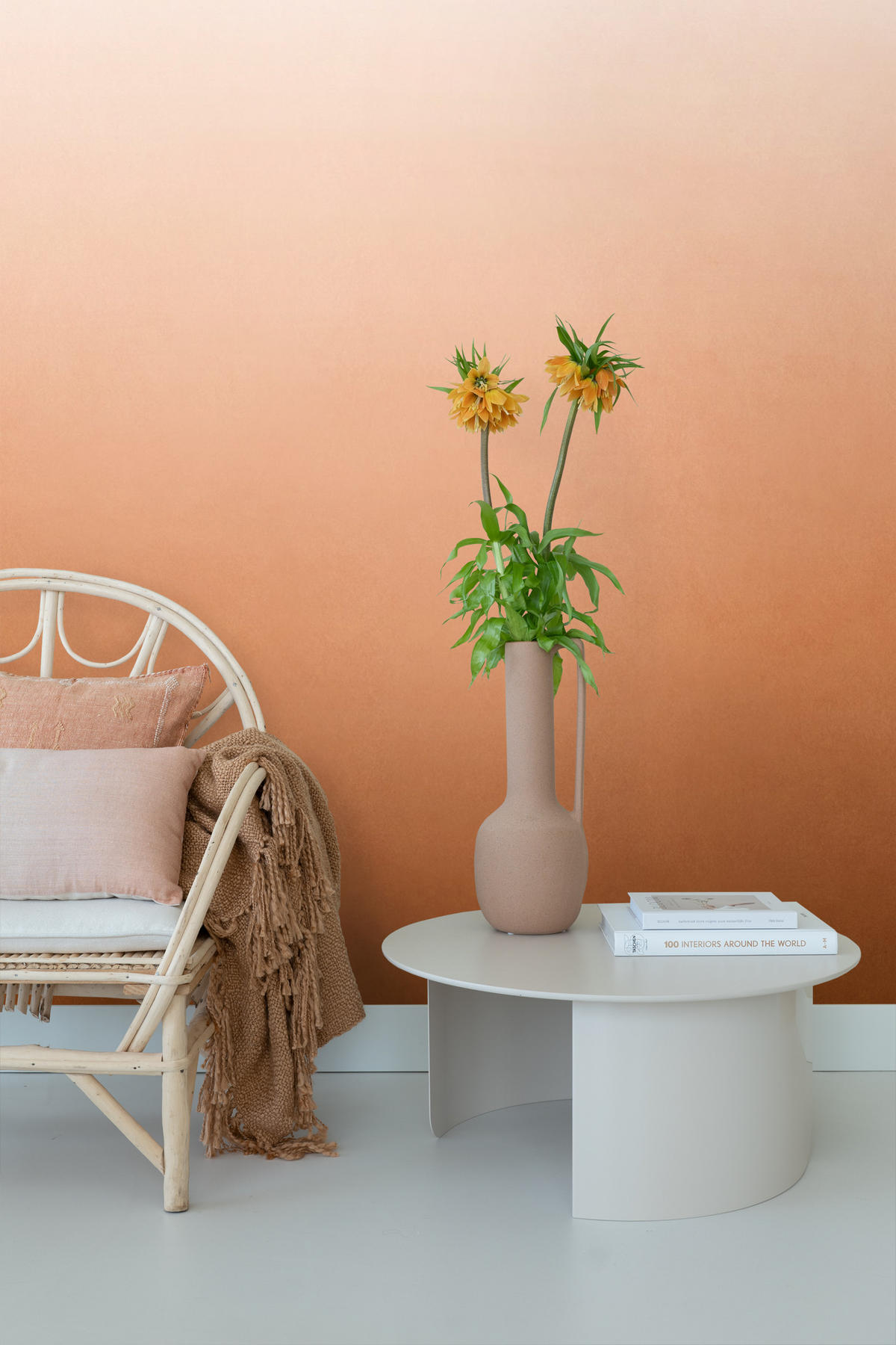 FOTOTAPETE Dip-Dye Muster 200 x 279 cm - Orange, Papier (200/279cm) - ESTAhome
