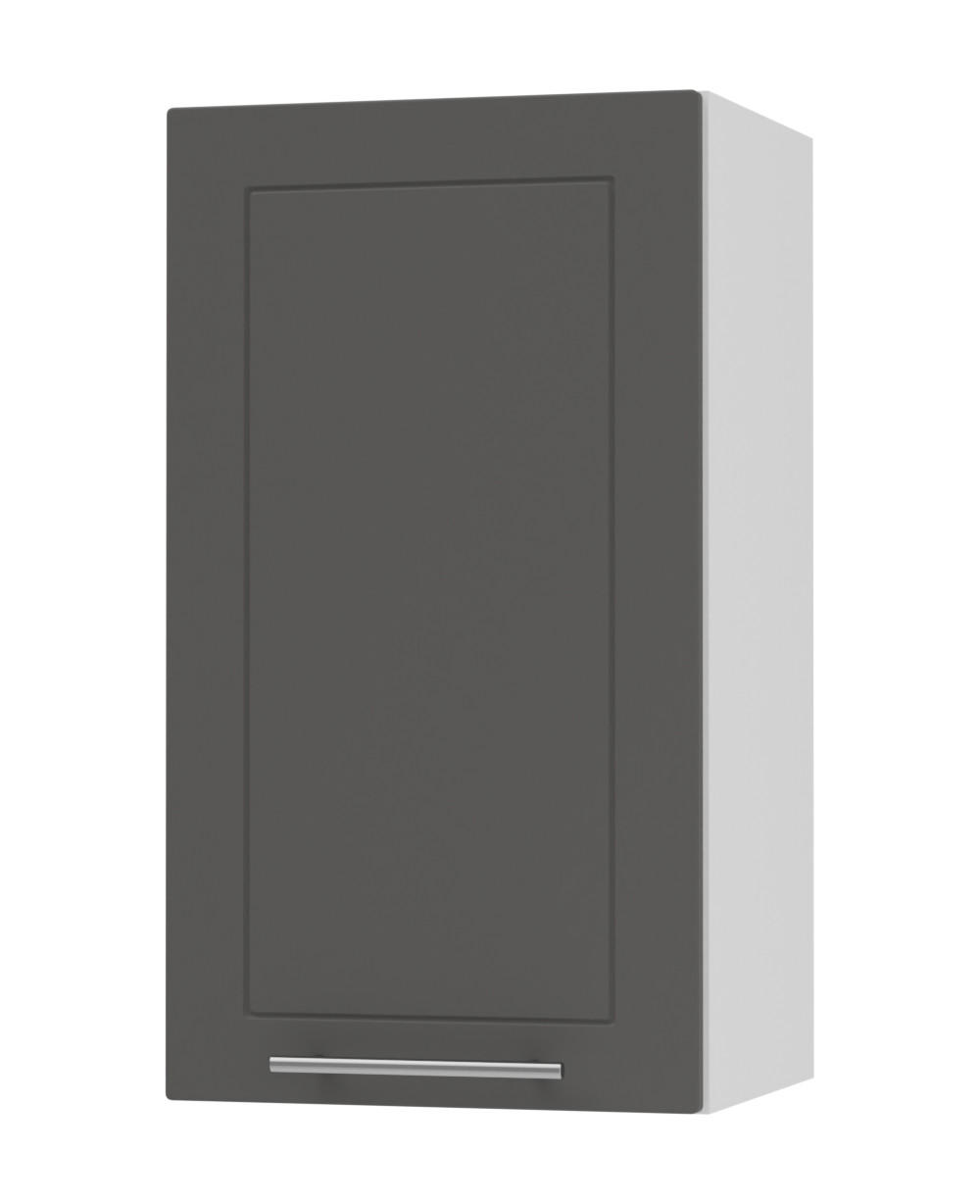 KÜCHENHÄNGESCHRANK Kvantum W2/40 Graphit Matt / Weiß Matt 40 / 32,5 / 72cm - Graphitfarben/Weiß, Holz/Holzwerkstoff (40/72/32.5cm) - Feldmann-Wohnen