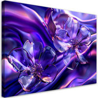 LEINWANDBILD Glasblumen in Lila - Lila, Textil (120/80cm) - Feeby