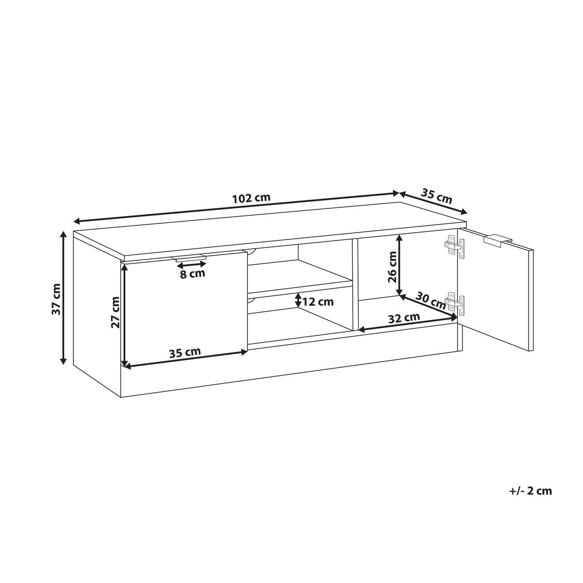 TV-MÖBEL Weiß Winnipeg - Weiß, Holzwerkstoff (102/37/35cm) - Beliani