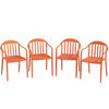 GARTENSTUHL 4er Set aus Kunststoff Rot - Rot, Kunststoff (54/78/57cm) - Outsunny