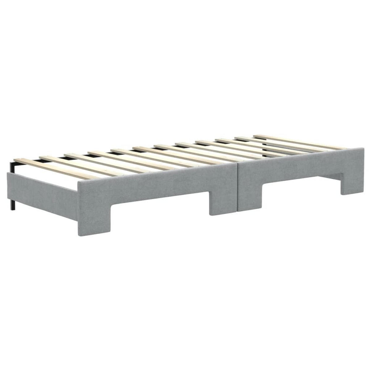 TAGESBETT Ausziehbar Mit Schubladen Hellgrau 80/200 Cm Stoff - Grau, Textil (80/200cm) - vidaXL