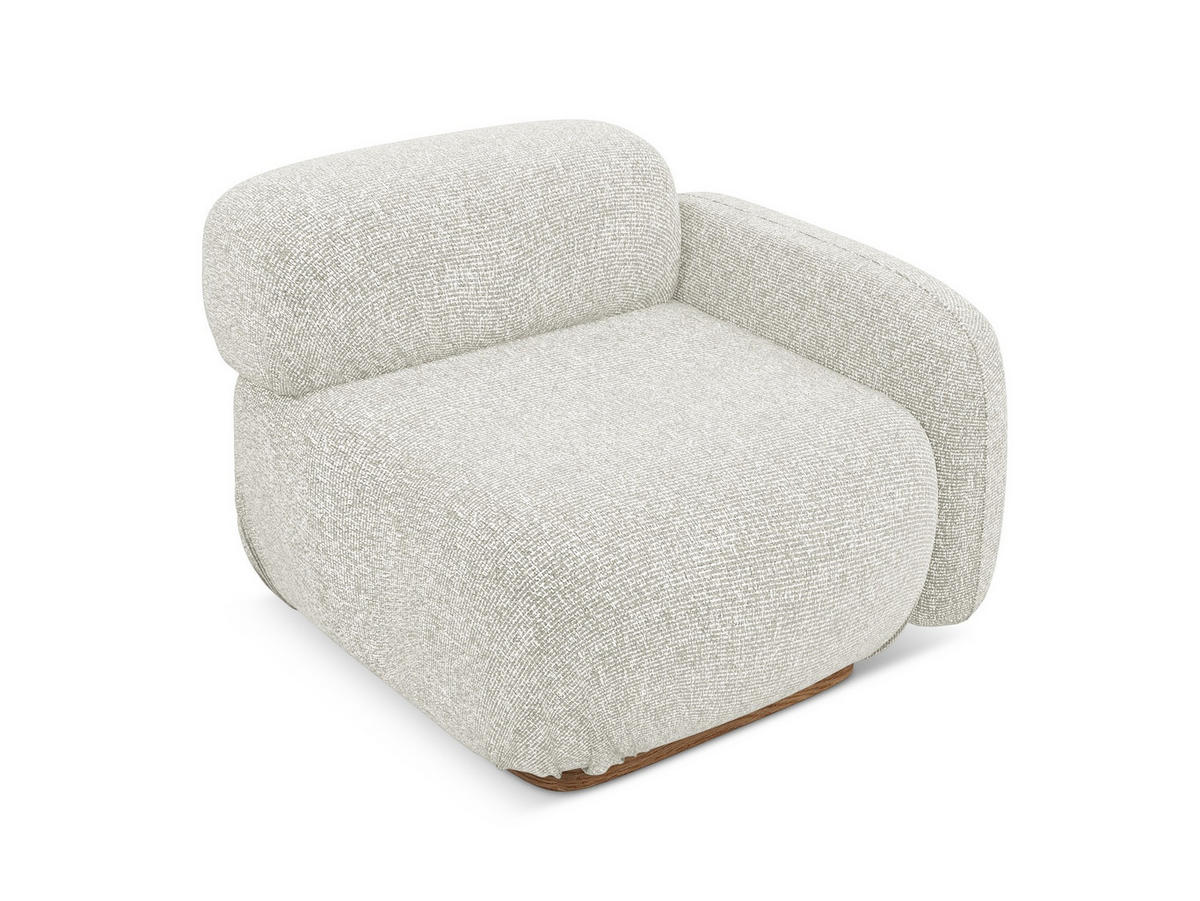SOFAELEMENT Rechts Strukturstoff Stoff Beige - Beige/Creme, Holz/Textil (95/73/95cm) - Makamii