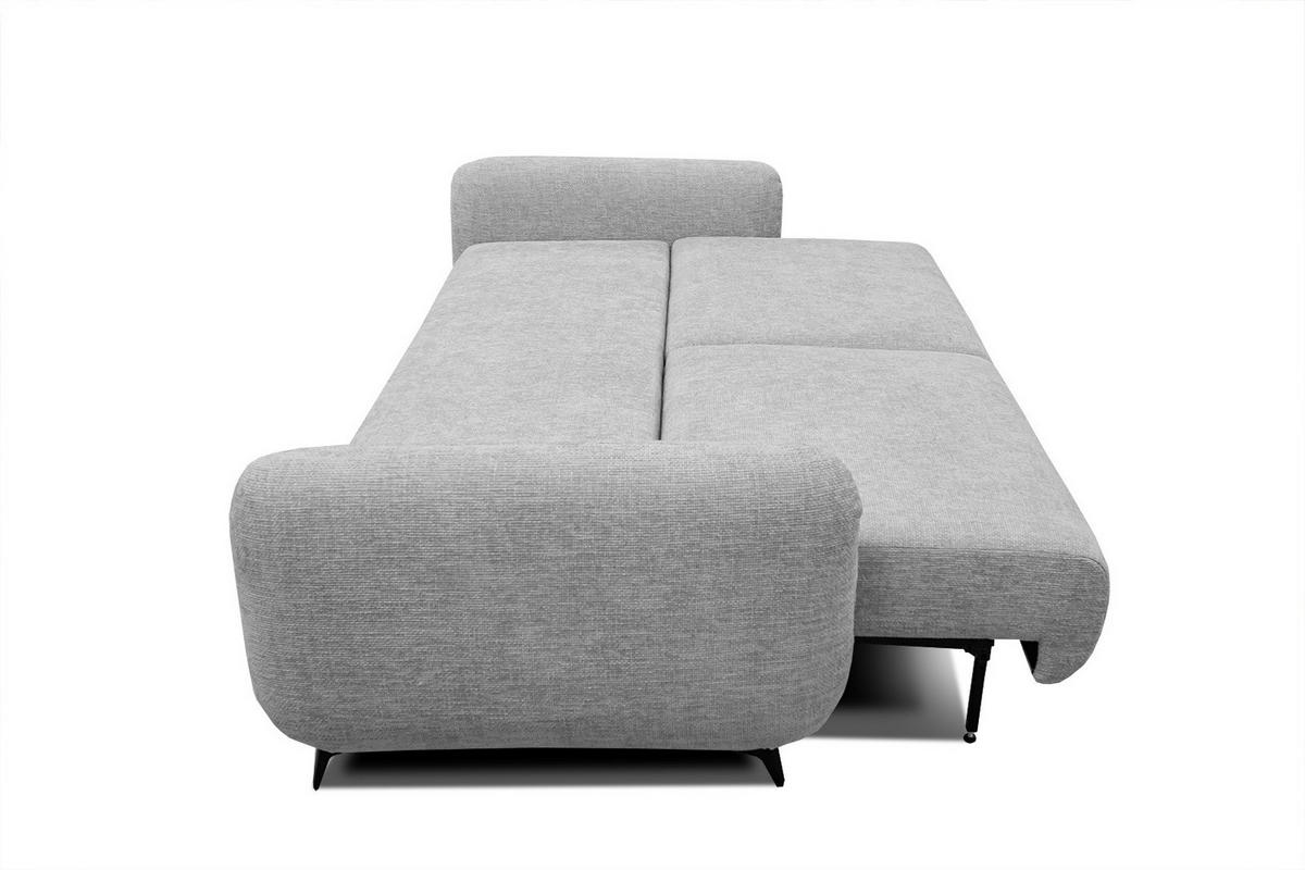 SOFA DRAKE 3-Sitzer mit Schlaffunktion, hellgrau - Hellgrau/Braun, Holz/Textil (232/90/107cm) - Courtois Laville