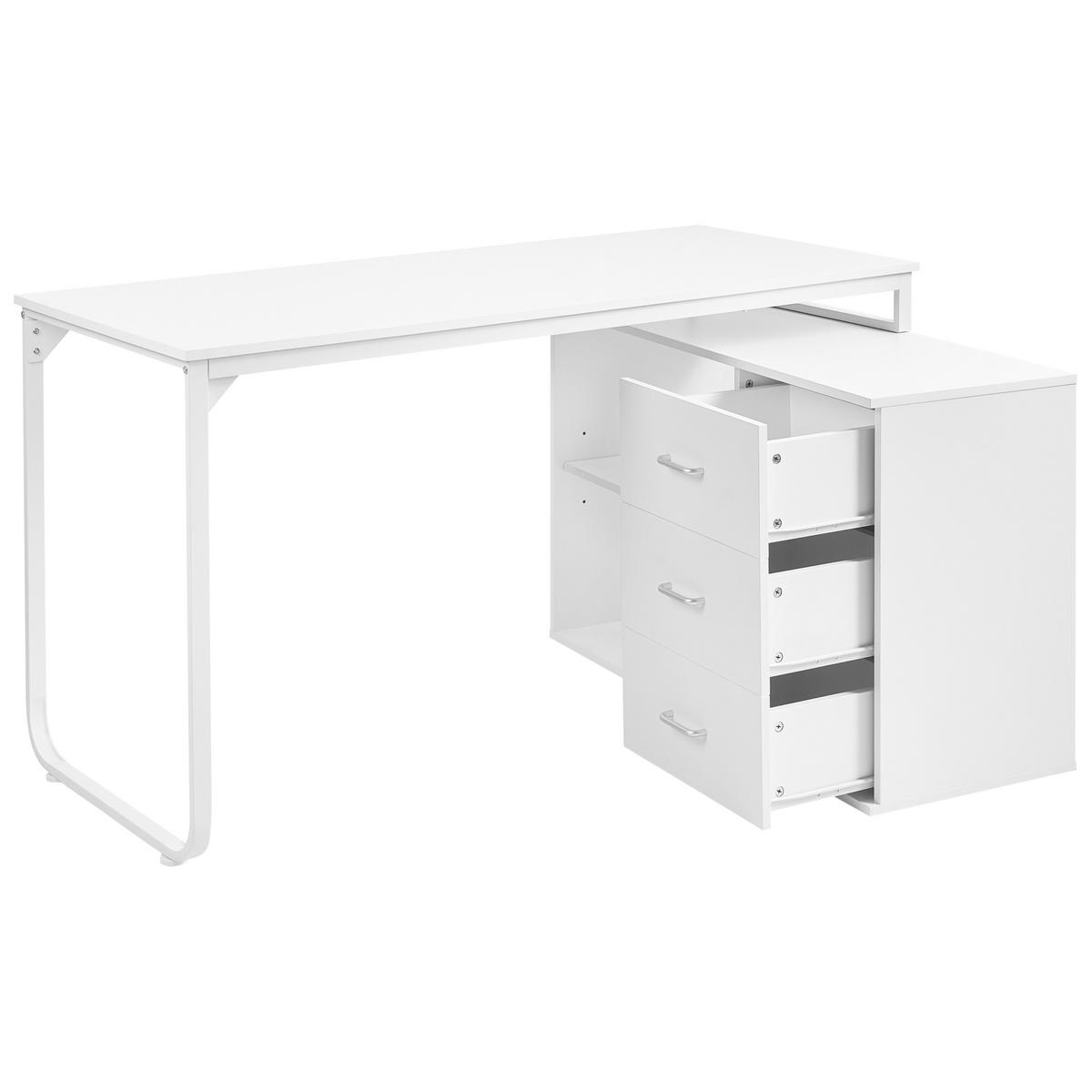 BIROU DE COLȚ alb 140/100 cm Sogne - alb, compozit lemnos (100/140/75cm) - Beliani
