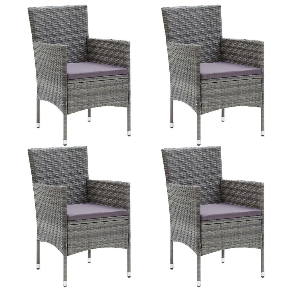 furnicato Garten-Essstühle Grau 53x84x58 cm