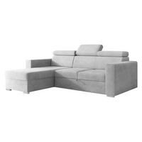 ECKSCHLAFSOFA Pedro 2rLC - Silberfarben/Hellgrau, Holz/Kunststoff (235/170cm) - MIRJAN24