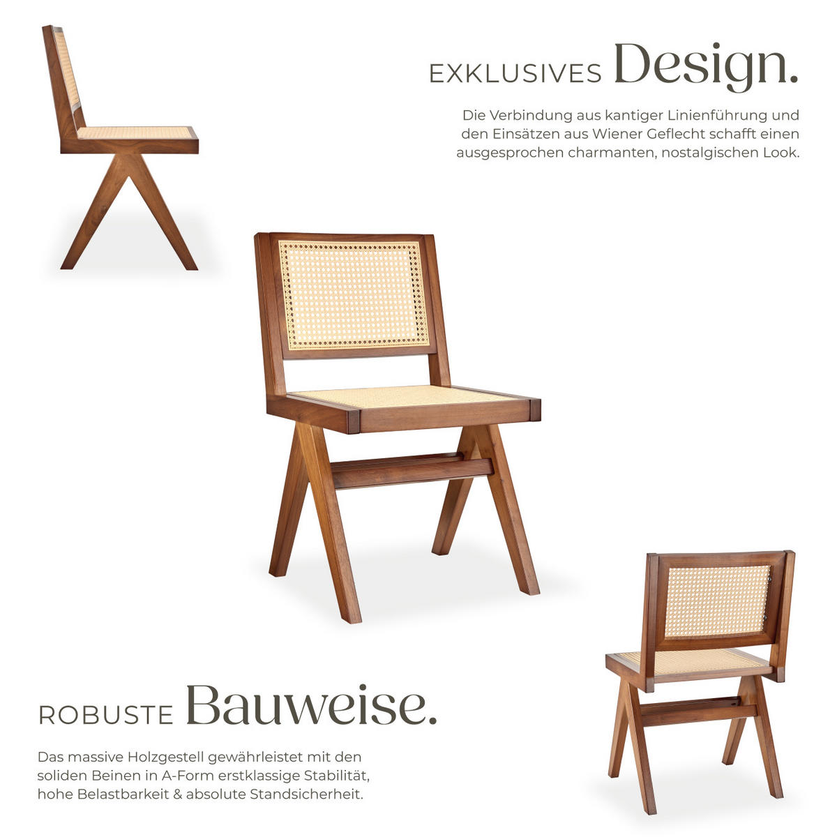 HOLZSTUHL 6er Set Lissy,48,5 x 53,5 x 83 cm, Belastbarkeit 120 kg,Eiche dunkel - Wildeiche, Holz (48.5/83/53.5cm) - tectake