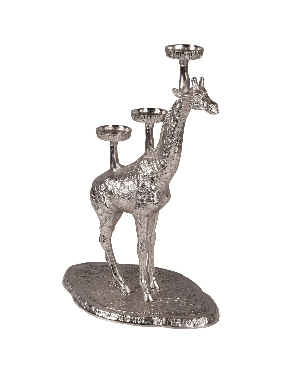 KERZENHALTER Tom Silber 50x21x33cm - Silberfarben, Metall (21/50/33cm) - DELUKE