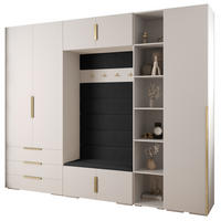 GARDEROBEN-SET 236,7/290/47 - Goldfarben/Schwarz, Holz/Kunststoff (290/236.7/47cm) - Abiks Möbel