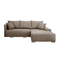 ECKSOFA TRAWANGA L mit Schlaffunktion, Beige - Beige, Textil (246/188cm) - Fedve