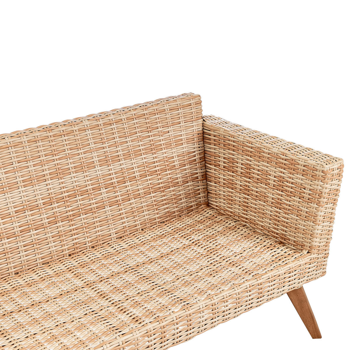 LOUNGE-SET 4-Sitzer PE Rattan Cremeweiß Vittoria - Hellbraun/Naturfarben, Kunststoff - Beliani