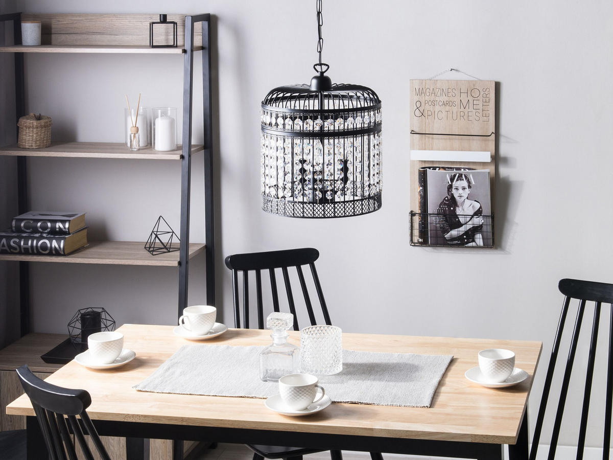 HÄNGELEUCHTE Celon 30/30/75 cm - Schwarz, Metall (30/30/75cm) - Beliani