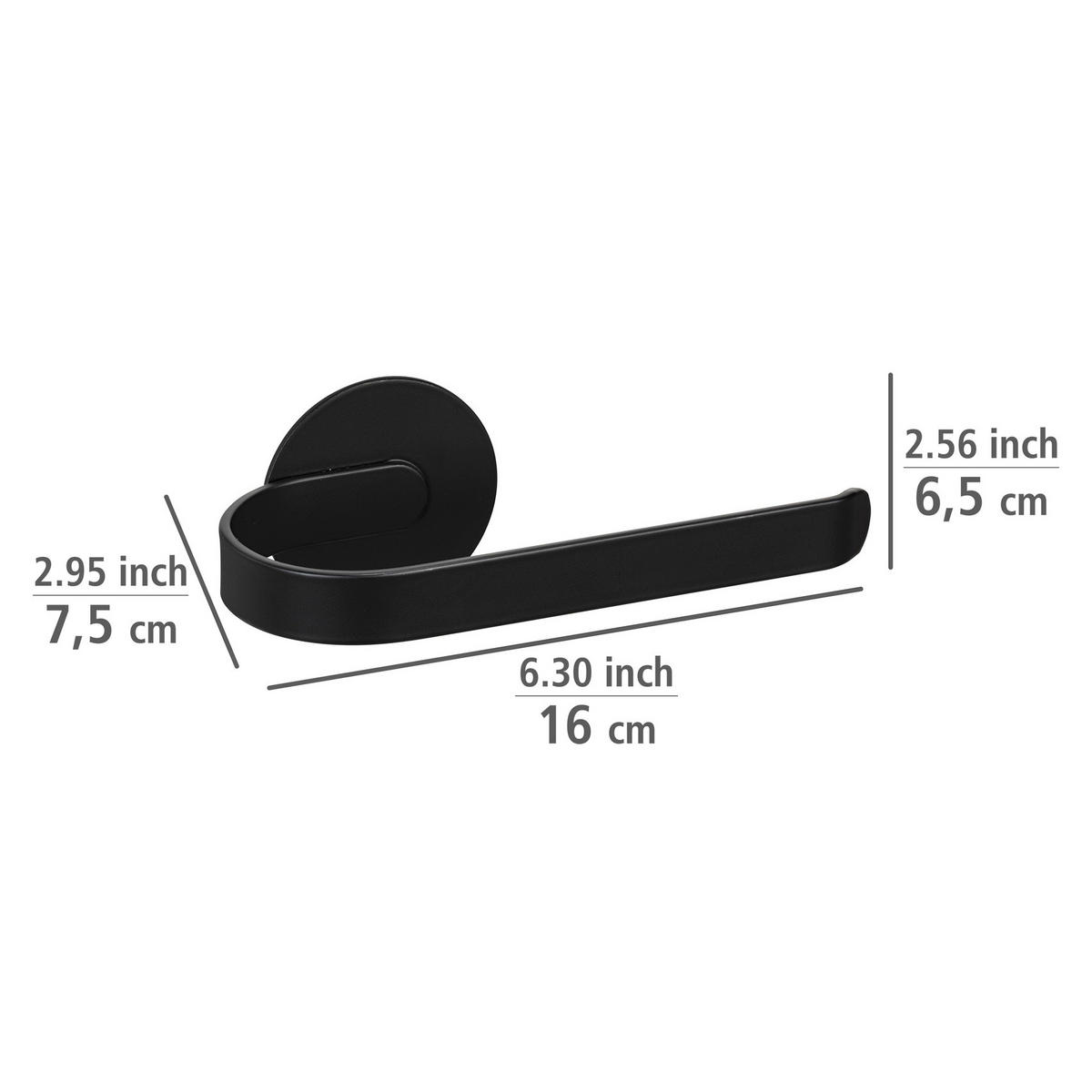 TOILETTENPAPIERHALTER Montage ohne Bohren Bivio 7,5/16/6,5 cm - Schwarz, Metall (16/6.5/7.5cm) - Wenko