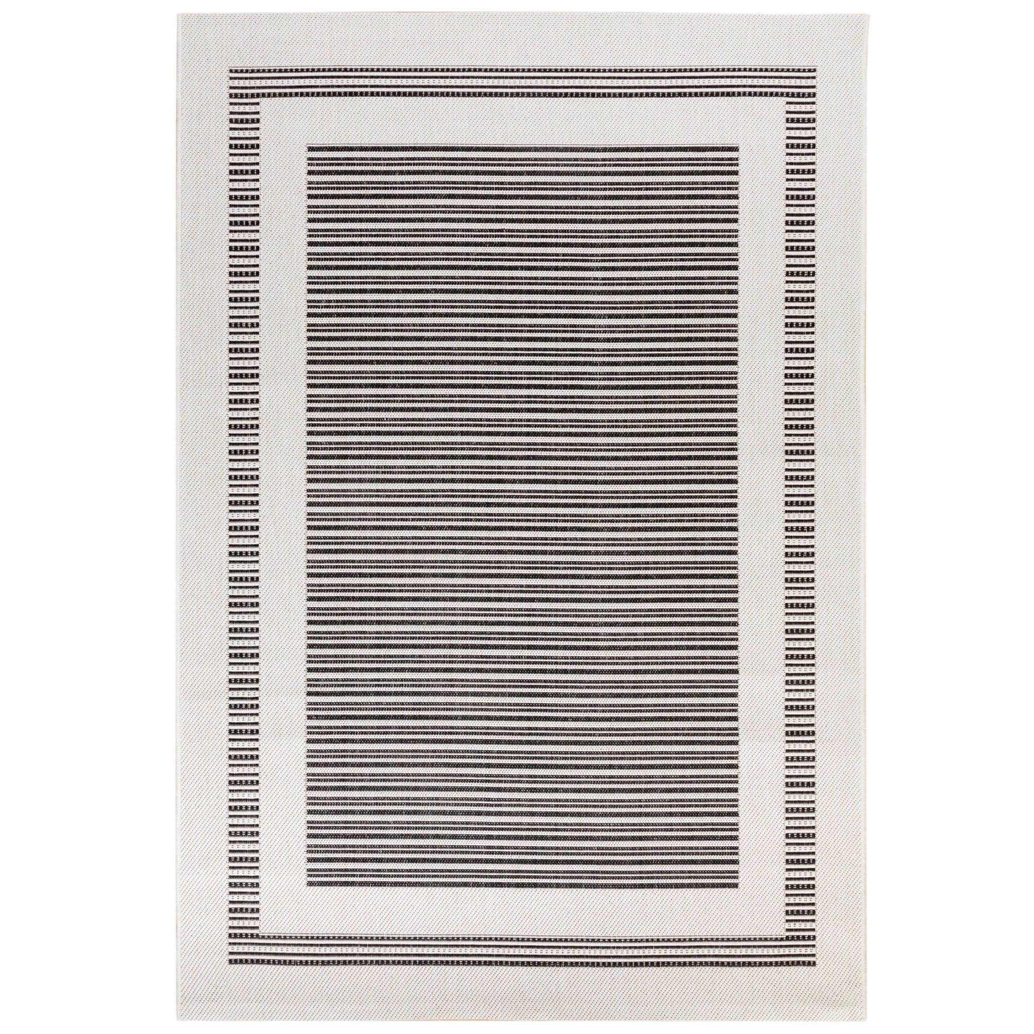 OUTDOORTEPPICH 133/190 cm Bergen Bordüre - Schwarz, Textil (133/190cm) - Steffensmeier