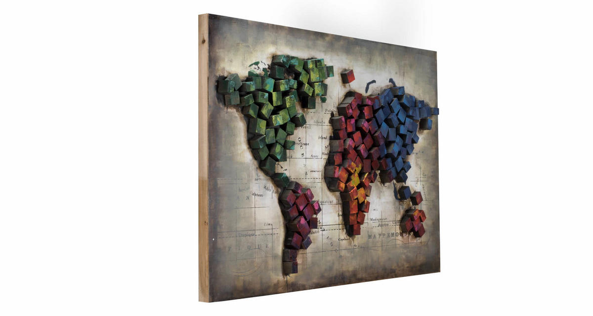 HOLZBILD Grau 100/70 cm - Multicolor, Holz (100/70cm) - KUNSTLOFT