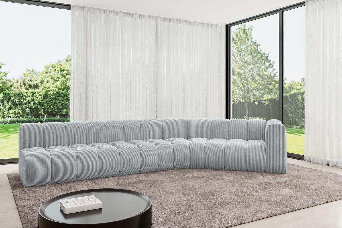 ECKSOFA modulares Sofa Karex-L2 - 399x194x70 cm Grau - Grau, Holzwerkstoff/Textil (399/194cm) - ALTDECOR