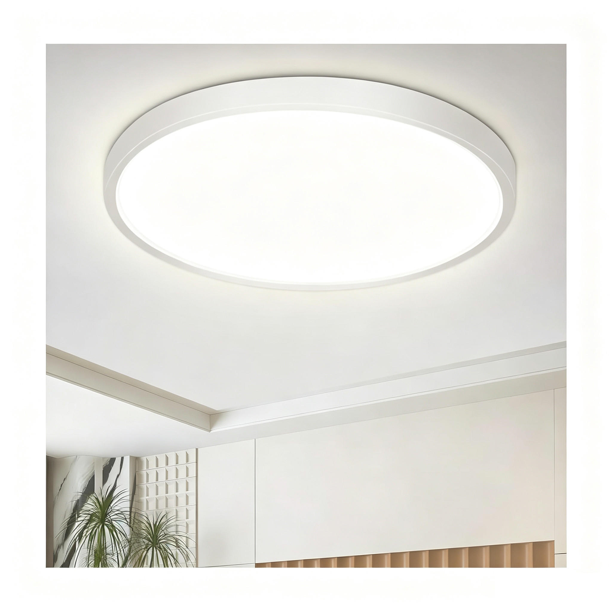 LED-DECKENLEUCHTE Dorian 18/18/2.4 cm - Weiß, Kunststoff (18/18/2.4cm) - ZMH