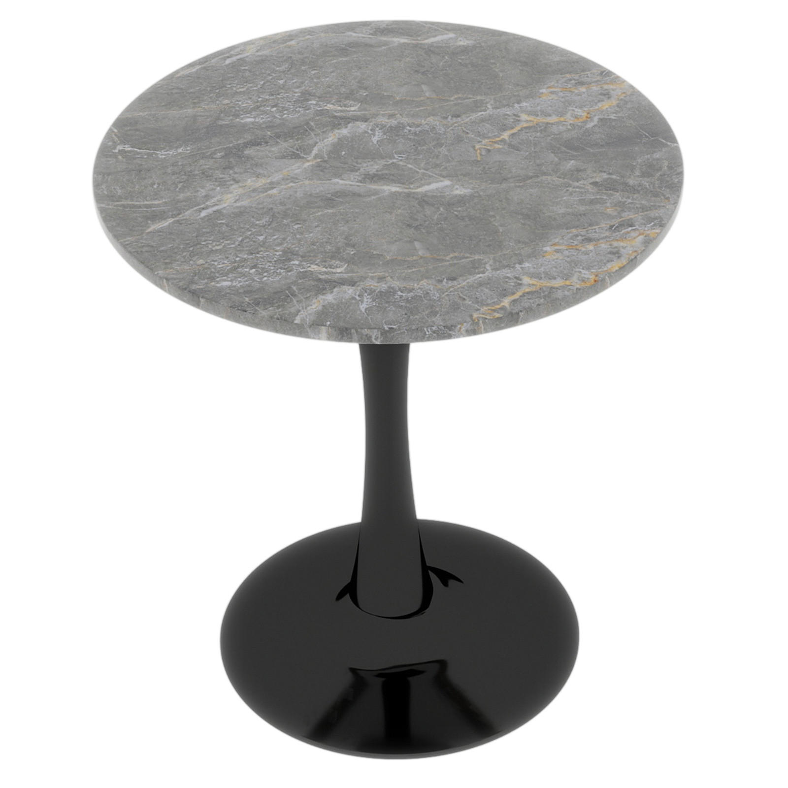 BARTISCH Ø70/75 cm mit Marmorplatte DE-39980 Schwarz - Schwarz, Metall (70/70/72cm) - ComfortXL