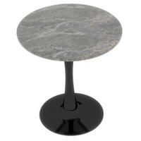 BARTISCH Ø70/75 cm mit Marmorplatte DE-39980 Schwarz - Schwarz, Metall (70/70/72cm) - ComfortXL