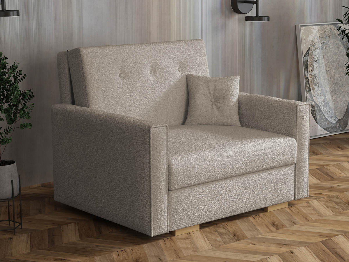 SCHLAFSOFA Viva Sonic I - Hellbraun/Schwarz, Holz/Textil (103/85/100cm) - MIRJAN24
