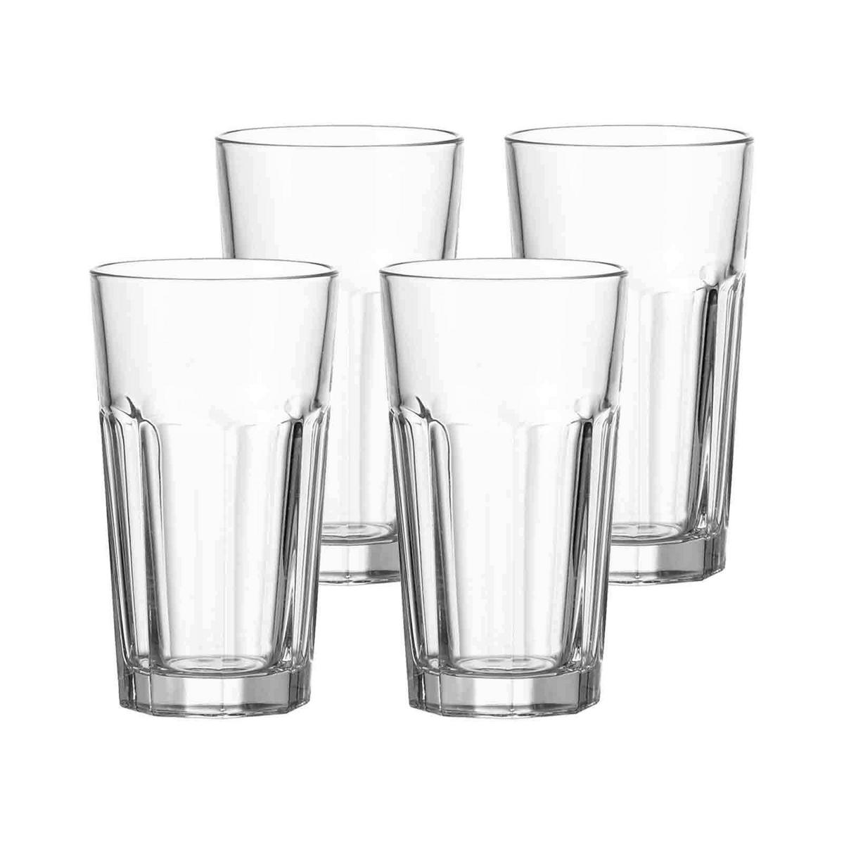 LONGDRINKGLÄSER Rock transparent 540 ml 4er Set - Transparent, Glas (0.54L) - Leonardo Living