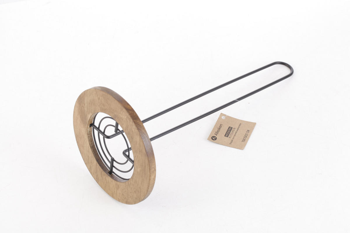 KÜCHENROLLENHALTER Modern Kitchen Schwarz Naturfarbe 15/15/31 cm Metall - Schwarz/Naturfarben, Holz/Metall (15/31/15cm) - Mondex