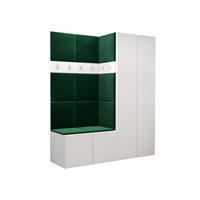 GARDEROBEN-SET Orion III - Weiß/Grün, Holzwerkstoff/Kunststoff (158/186/46cm) - MIRJAN24