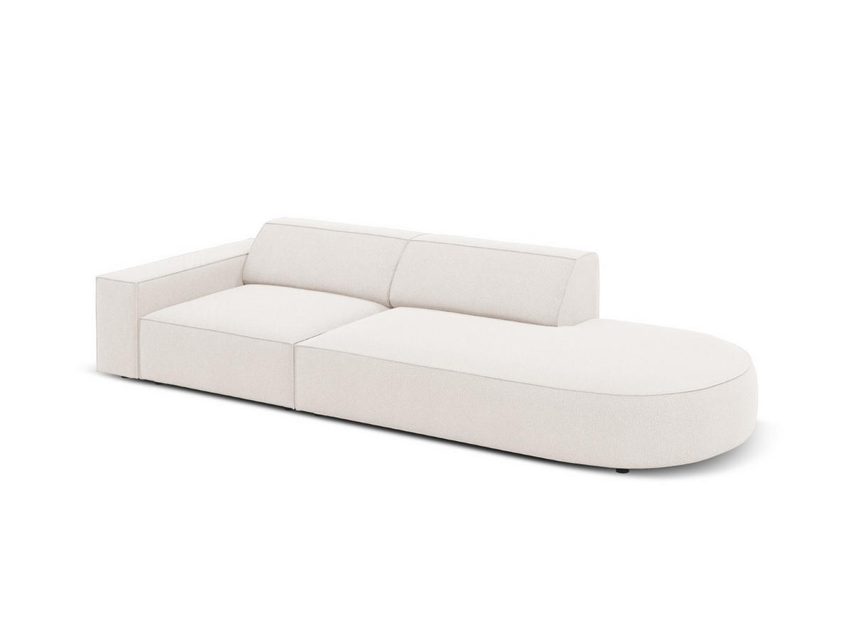 RECHTES-SOFA Jodie aus strukturiertem Stoff leichtes beige 3 Sitzplätze - Beige, Textil (102/70/262cm) - Micadoni