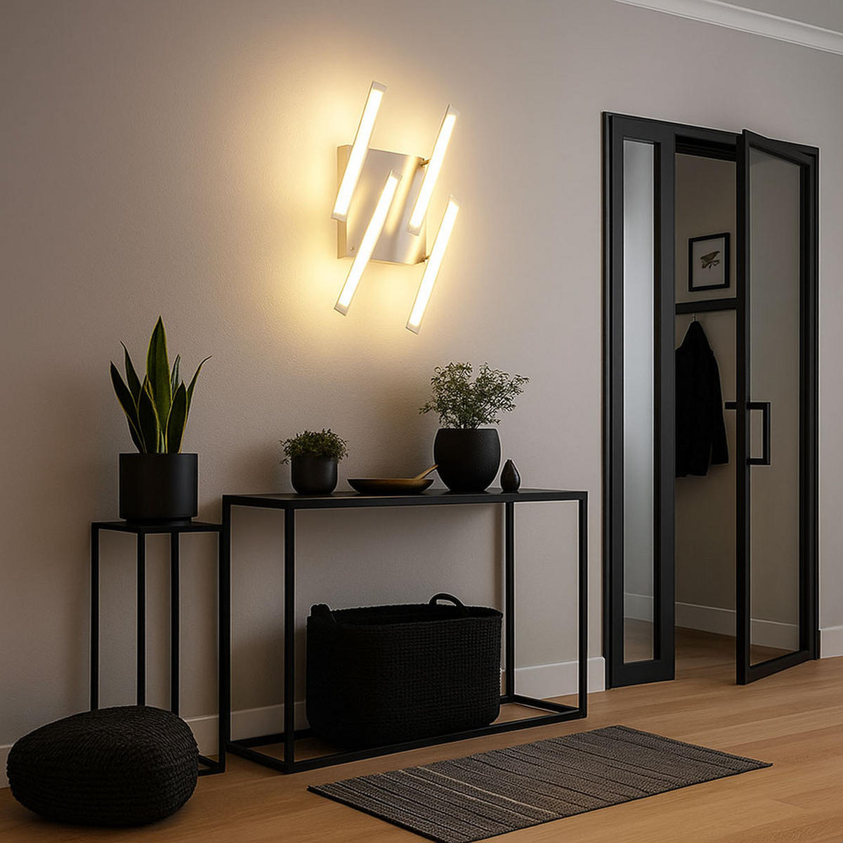 LED DECKENLEUCHTE Metall Silber - Silberfarben, Metall (56.5/56.5/9cm)