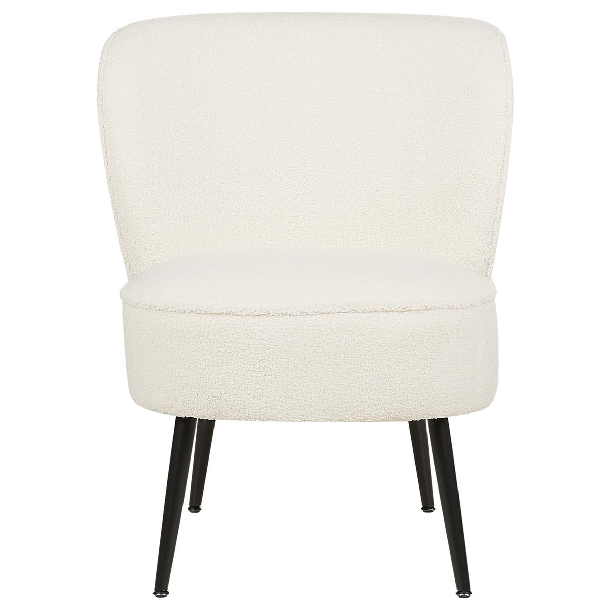 FOTEL Buklé fehér/fekete Voss - fekete/krém, textil (60/76/52cm) - Beliani