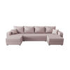 WOHNLANDSCHAFT HEWLET U BIS Cosmic 14 mit Schlaffunktion - Rosa, Textil (305/90/140cm) - Bedante