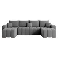 WOHNLANDSCHAFT Pufetto U Boucle - Silberfarben/Grau, Holz/Textil (313/86/147cm) - MIRJAN24