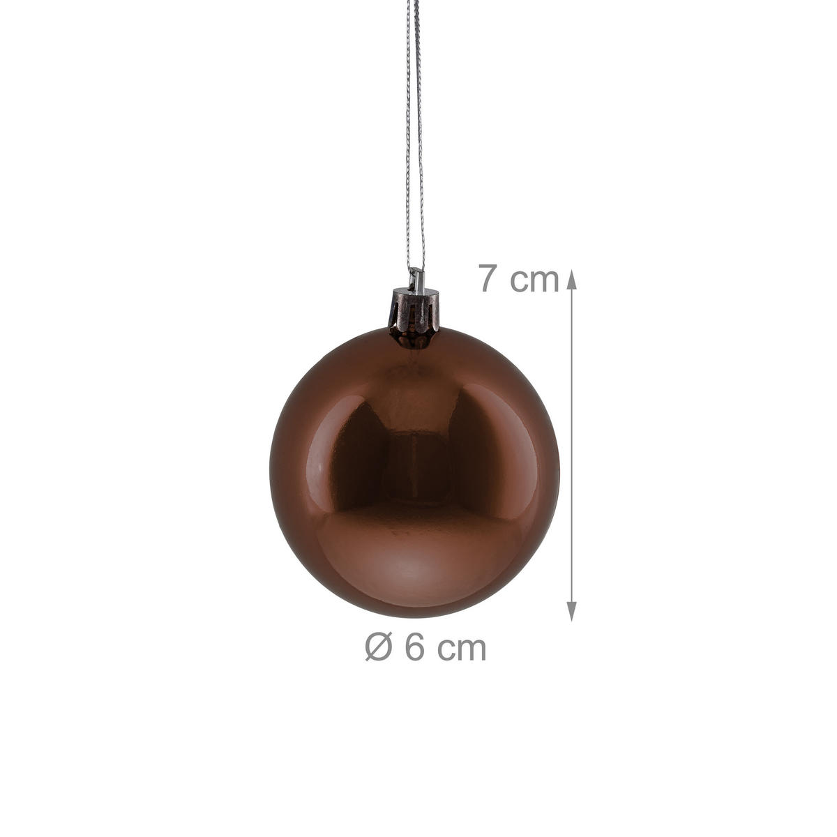 100XWEIHNACHTSKUGELN - Braun, Kunststoff (6/7/6cm) - Relaxdays