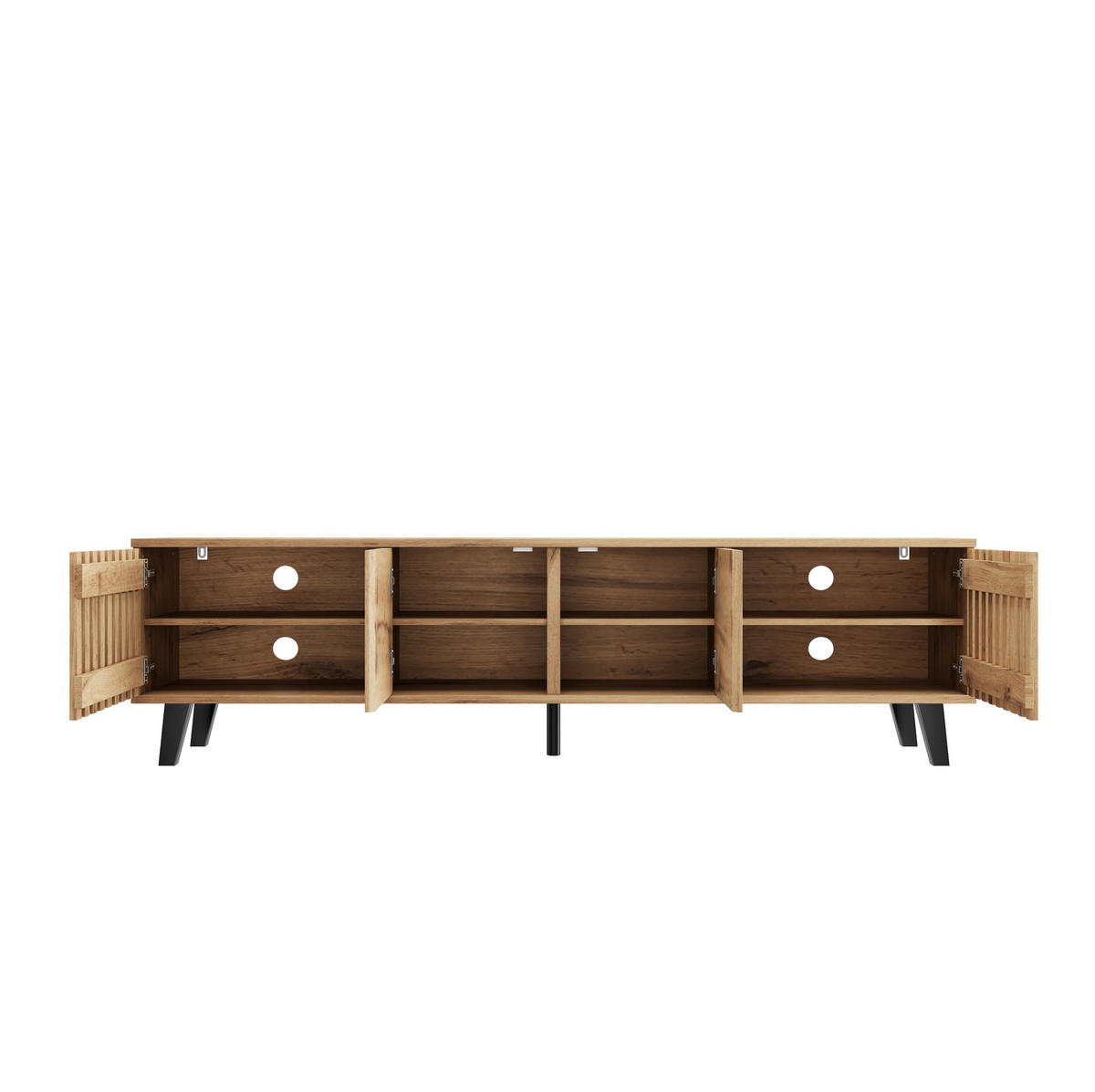 TV-SCHRANK mit 8 Ablagefächern 180 x 40 x 55 cm Holzoptik - Braun, Holzwerkstoff (40/55/180cm) - Beauniv