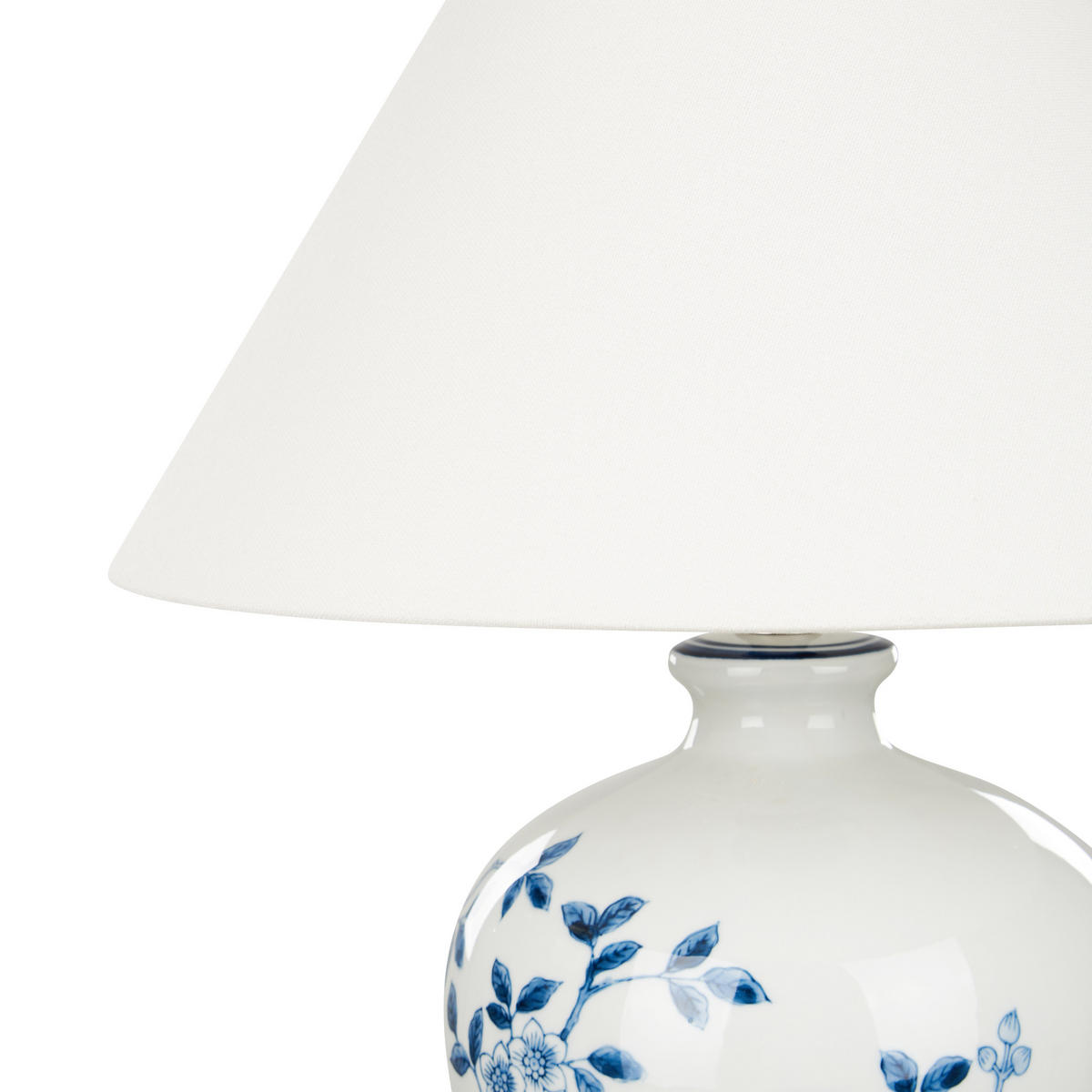 TISCHLAMPE Weiß Magros - Blau/Weiß, Keramik (40/40/55cm) - Beliani