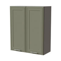 HÄNGESCHRANK Salo W4/80 Grau / Reed Green Matt 80 / 32,5 / 96cm - Grau/Grün, Holz/Holzwerkstoff (80/96/32.5cm) - Feldmann-Wohnen