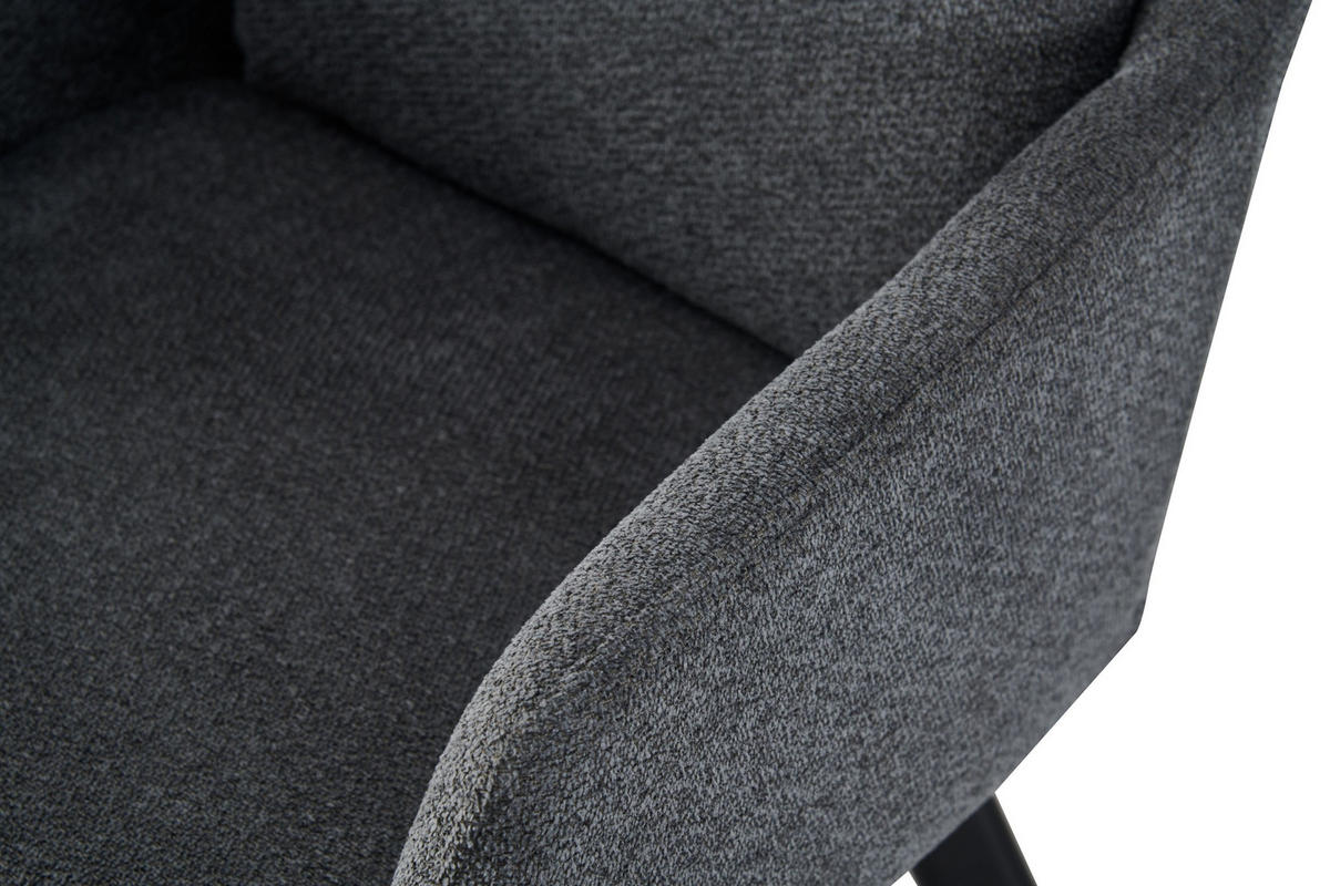 ARMLEHNENSTUHL Sophie anthrazit 2er Set - Anthrazit/Schwarz, Textil/Metall (53/87/62cm) - Xonox