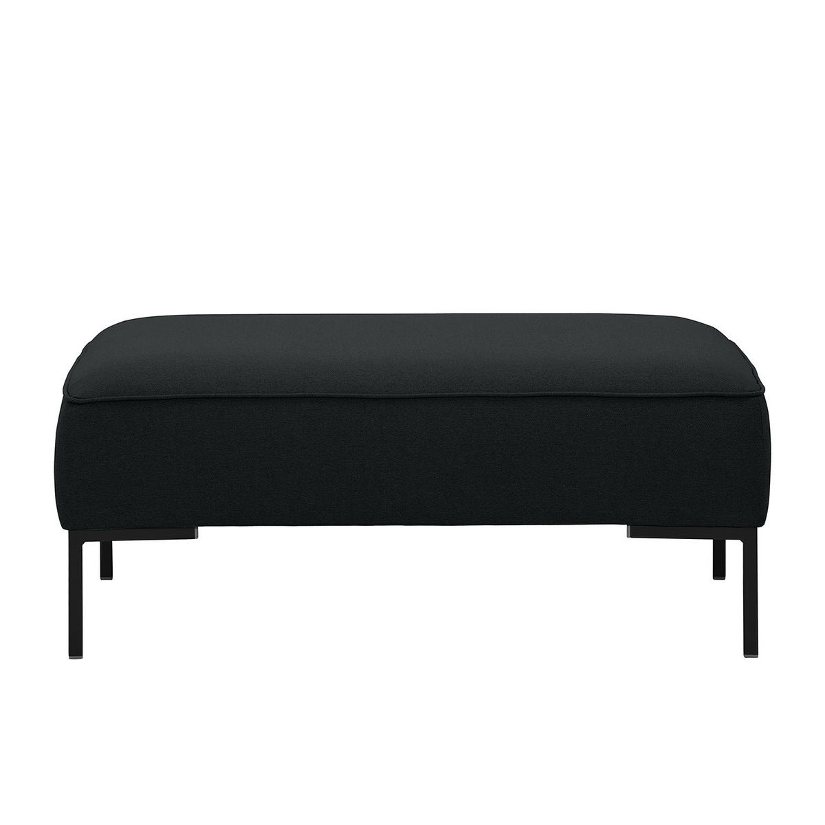 POLSTERHOCKER - Webstoff - Anthrazit/Schwarz, Textil (102/43/93cm) - home24